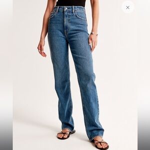 Abercrombie ultra high rise straight jean